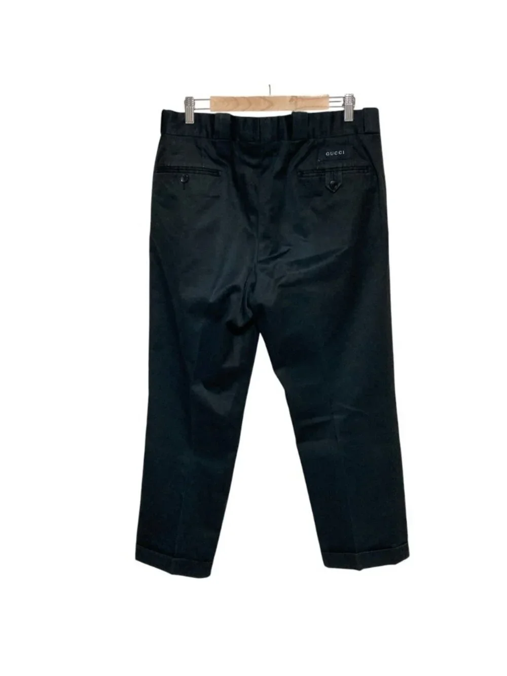 Gucci Tom Ford Era Hem Double Cotton Trousers Pants Black Spring Summer Fall 50